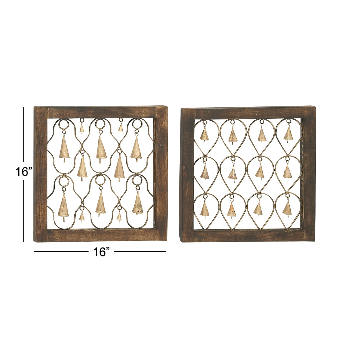 Millwood Pines Wood and Metal Bell Wall Decor Set & Reviews Wayfair